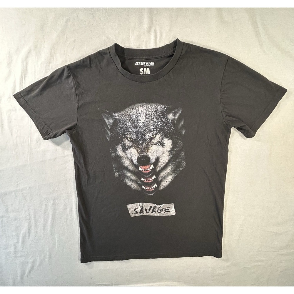 Streetware Wolf Savage Graphic T-Shirt Small